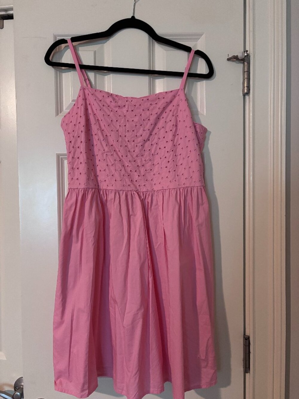 Gap Pink Eyelet Smocked Back Mini Sundress